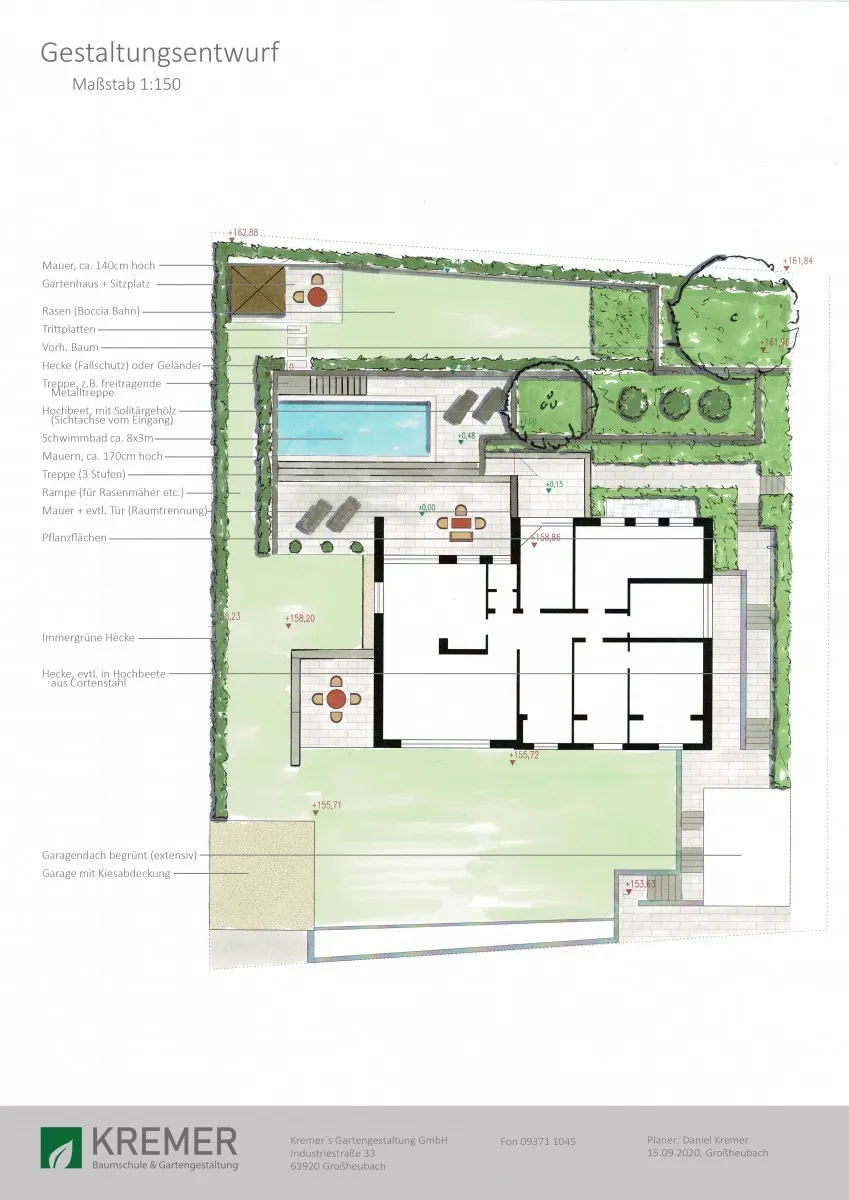 Gartenentwurf für einen Garten in Obernburg