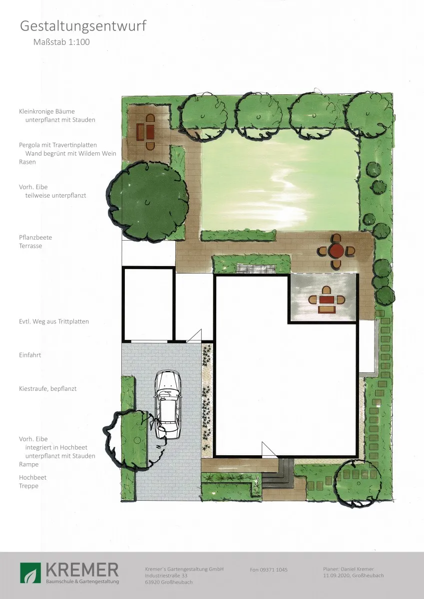 Gartenplan für einen Privatgarten in Miltenberg