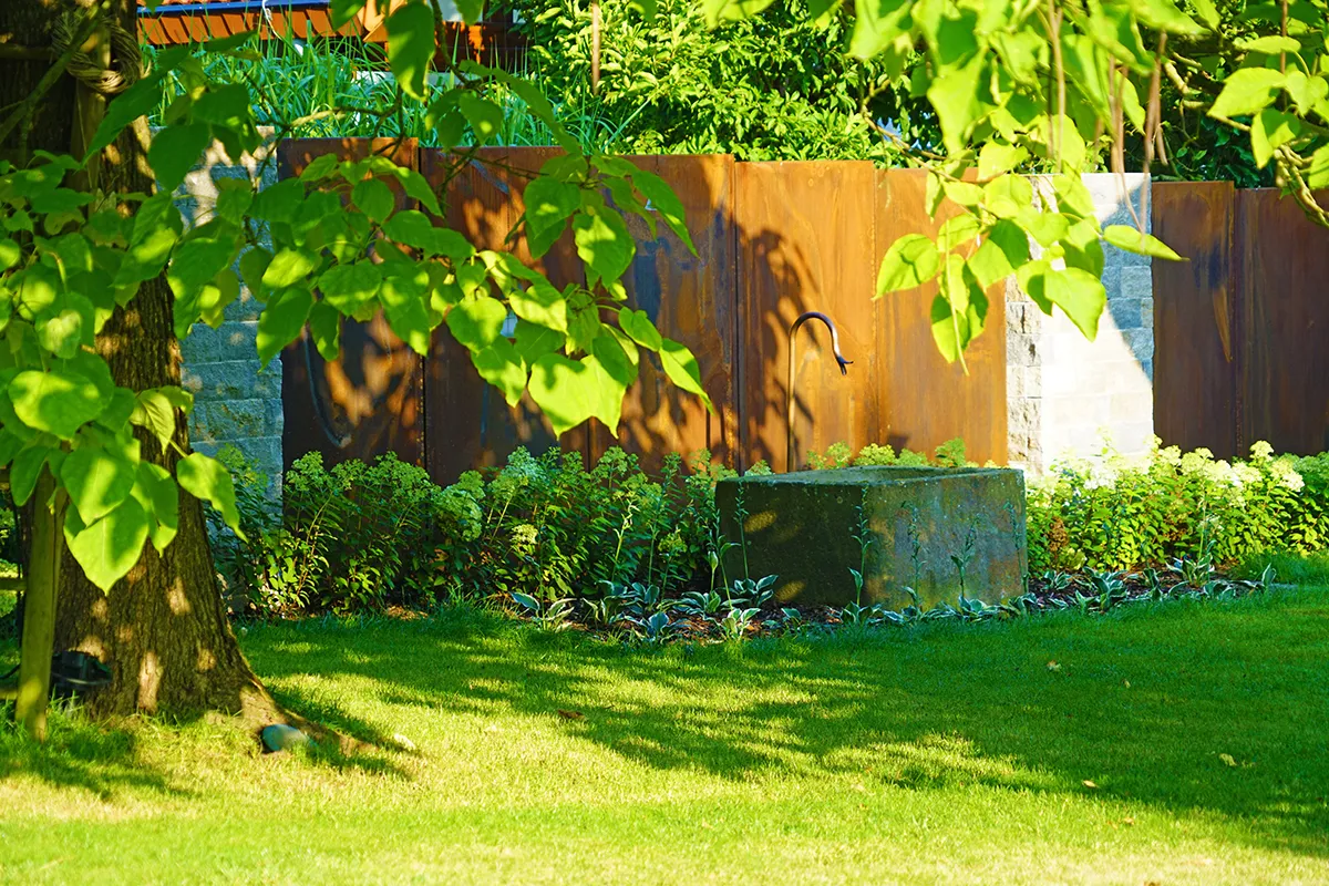 Moderner Sichtschutz mit Hecken und Gräsern in einem Privatgarten in Büdingen